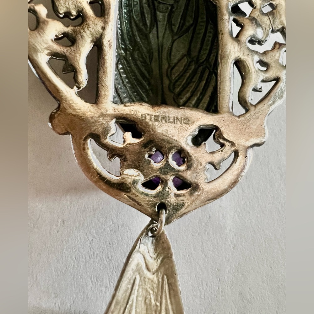 Sterling Silver Art Nouveau Cicada necklace - Picture 8 of 13